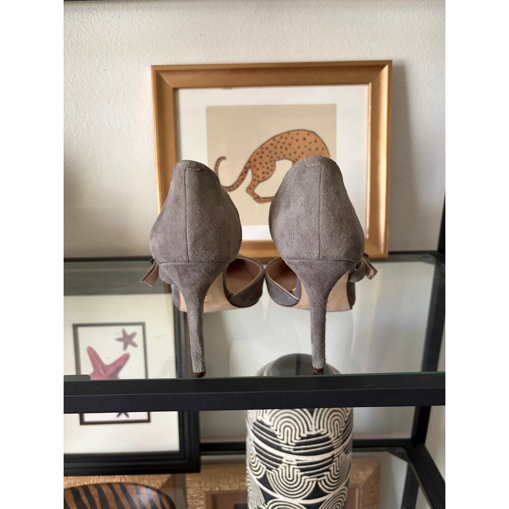 Louise et Cie Esperance Suede Pointed Toe Ankle Strap Pumps Taupe Womens 7.5 - Picture 4 of 6